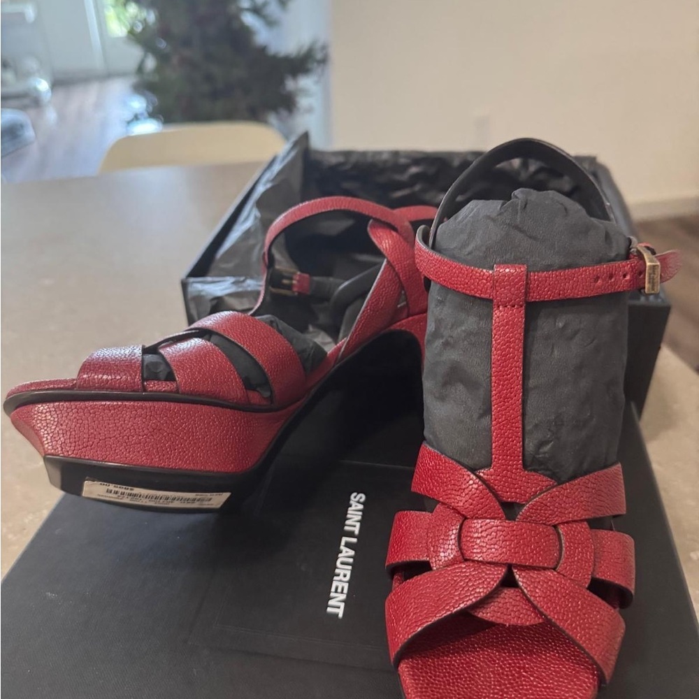 Saint Laurent Red Women's Sandals
